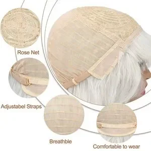 Accessories | Human Hair Blend Mermaid White Curly Wave Wig  display picture 1